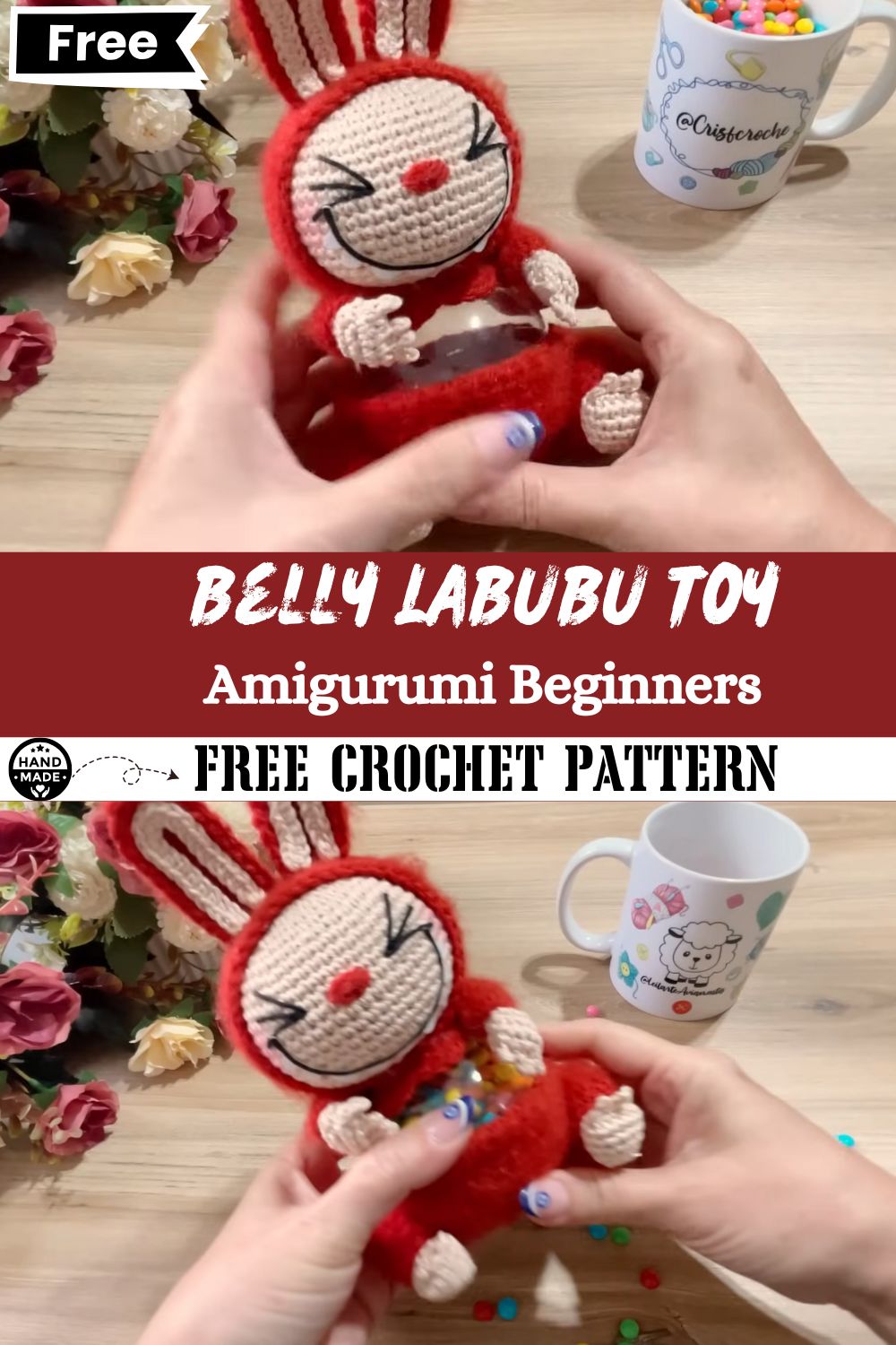 Crochet Belly LABUBU Toy Kawaii Amigurumi Pattern Beginners