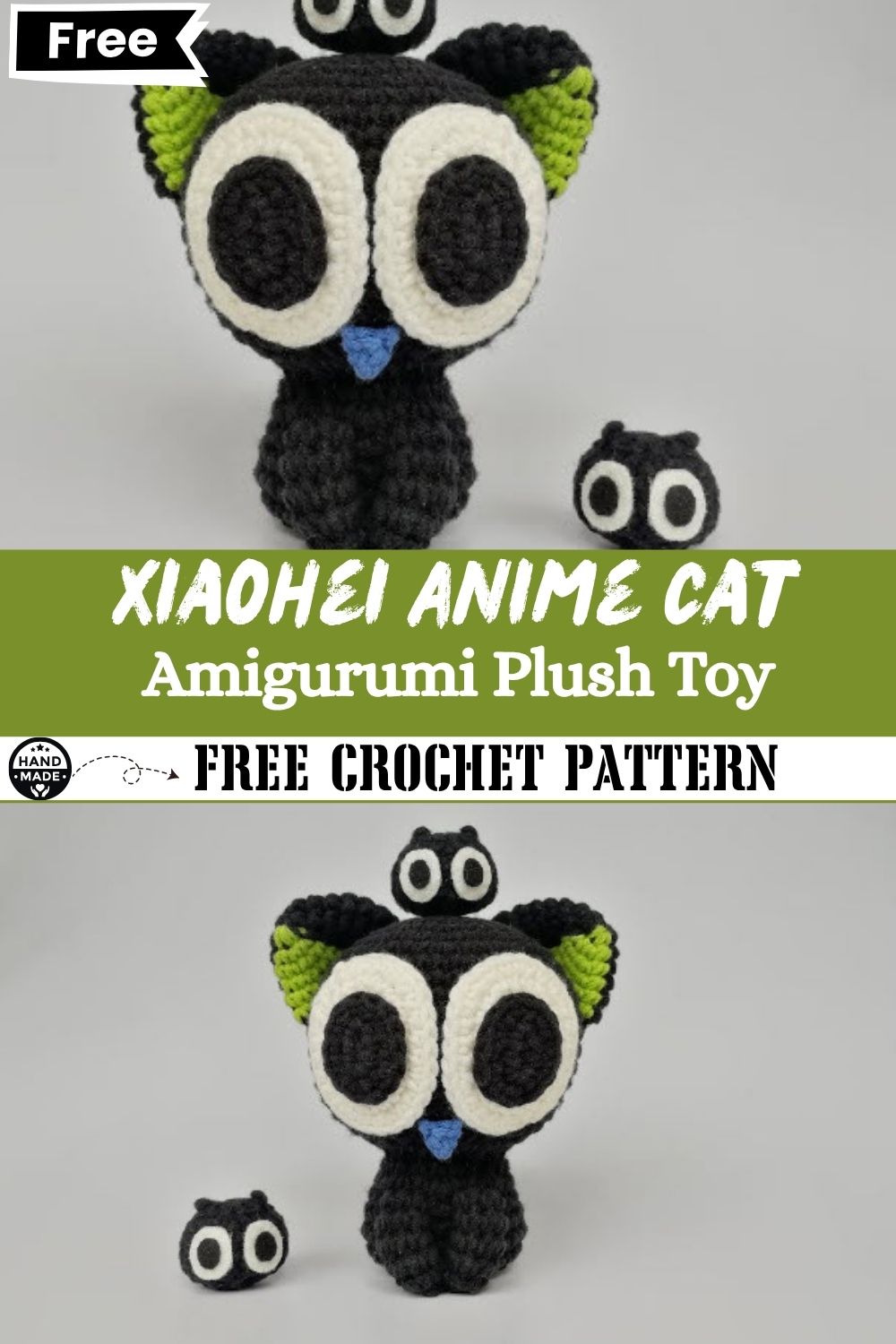 Crochet Luo Xiaohei Anime Cat Adorable Amigurumi Plush Toy