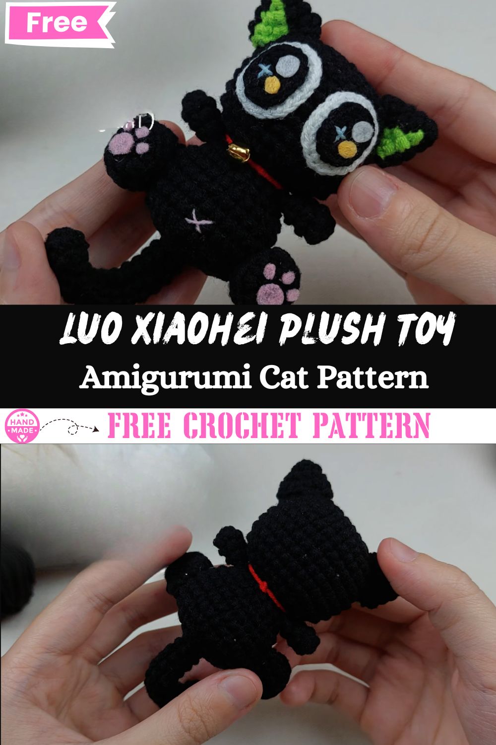 DIY Luo Xiaohei Crochet Plush Toy Amigurumi Cat Pattern