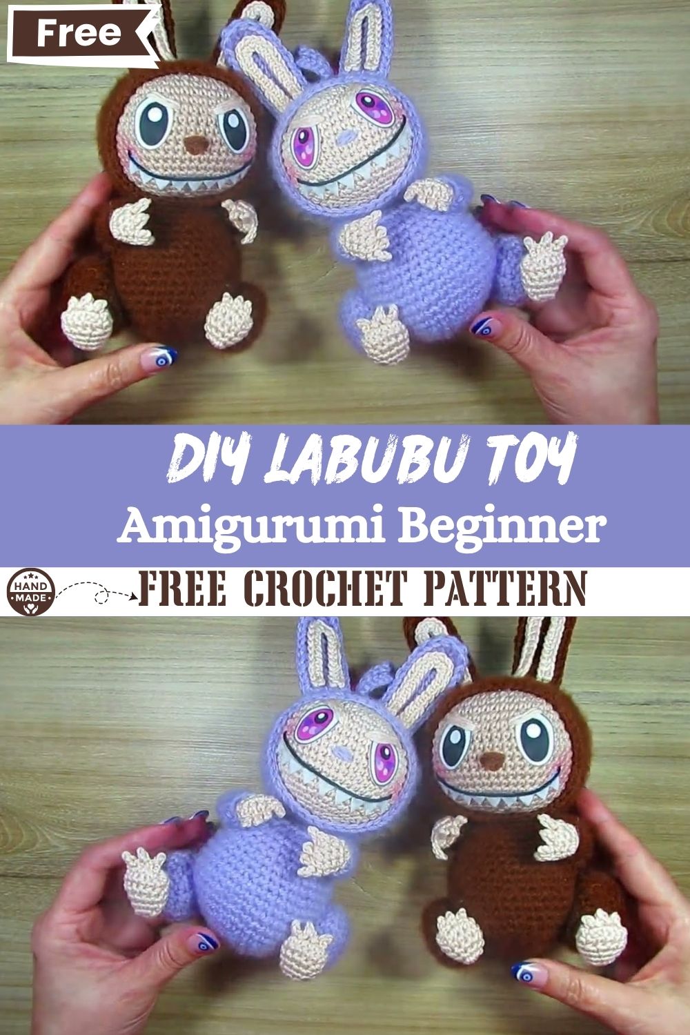 Diy LABUBU Crochet Toy Pattern Cute Amigurumi Beginner