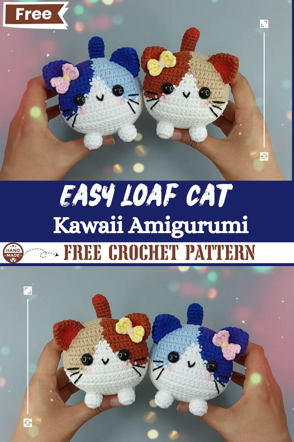 Easy Loaf Cat Crochet Pattern Kawaii Amigurumi Plush Toy