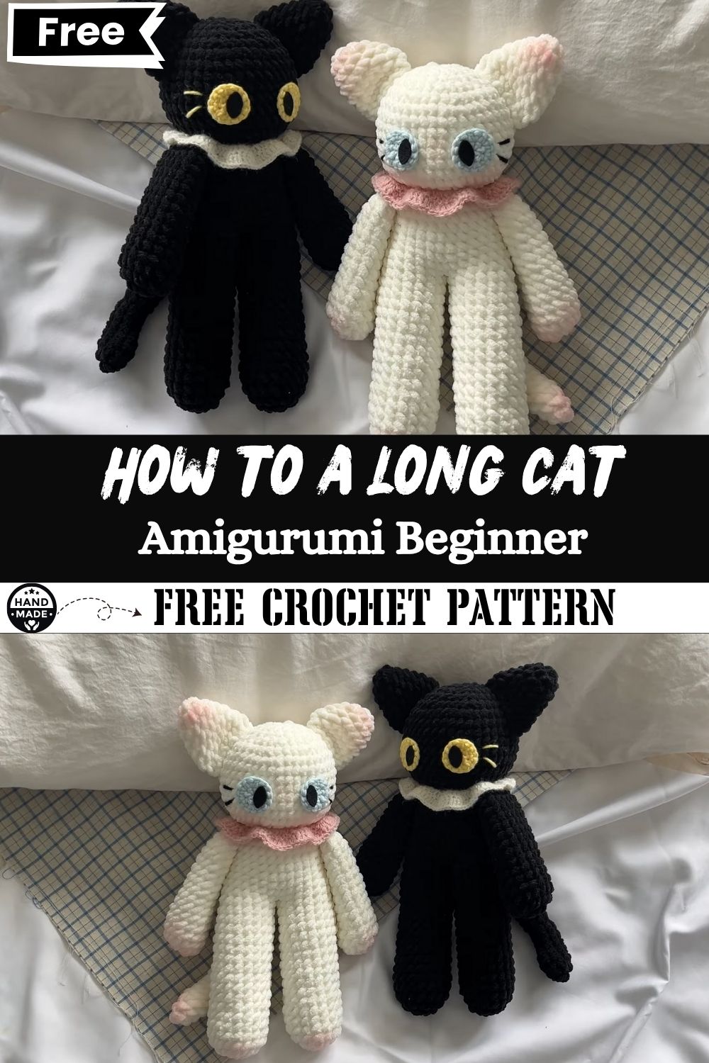 How to Crochet a Long Cat Beginner Amigurumi Pattern
