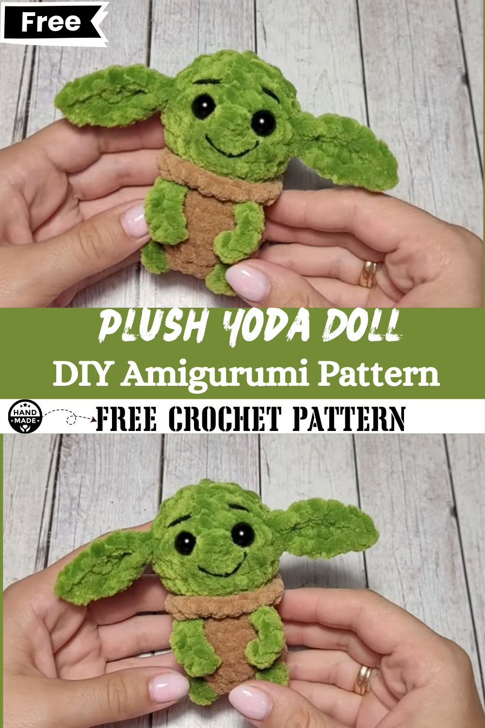 Plush Crochet Yoda Doll – DIY Amigurumi Pattern PDF