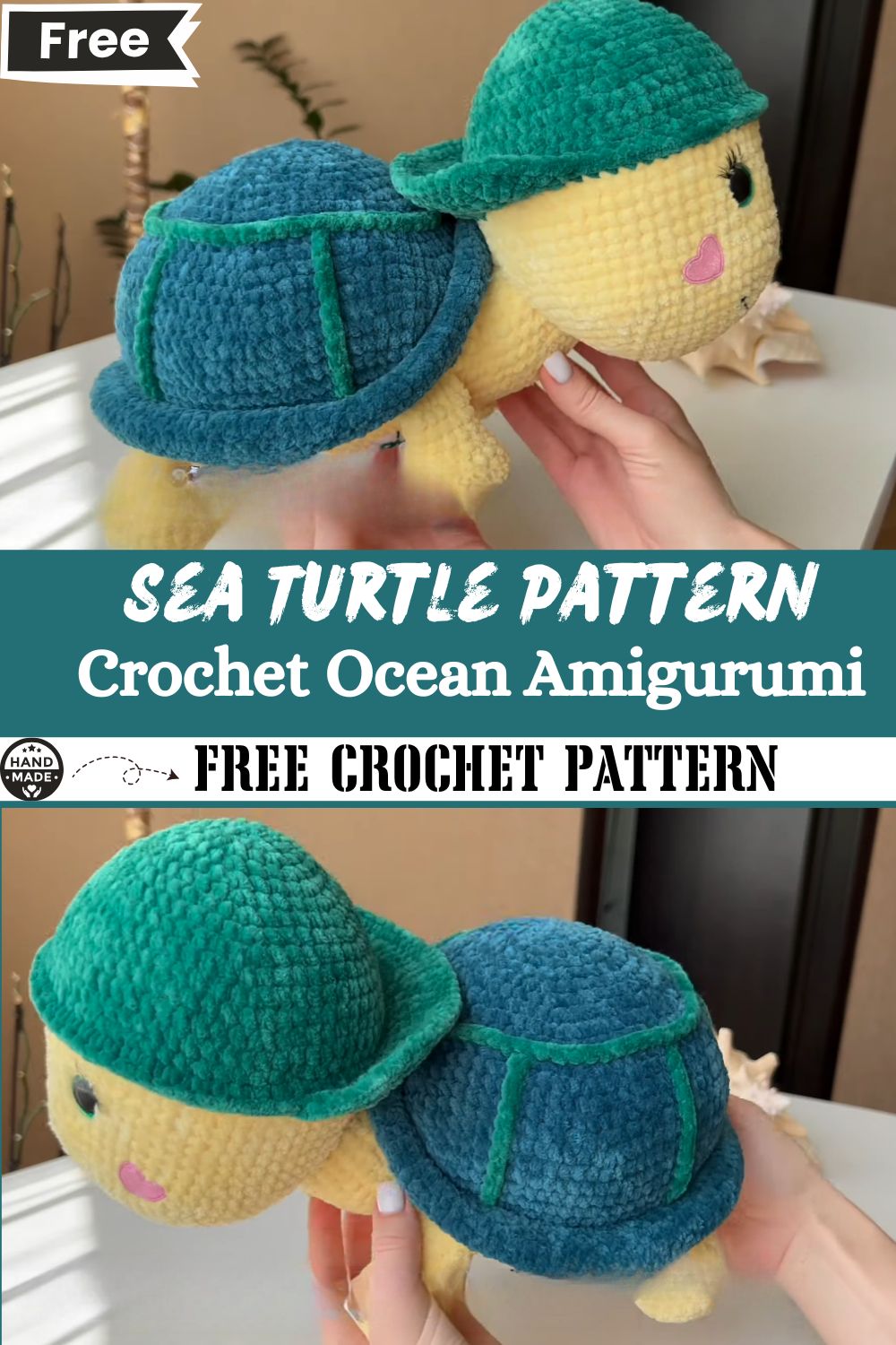 Sea Turtle Crochet Pattern Adorable Ocean Amigurumi DIY Plush