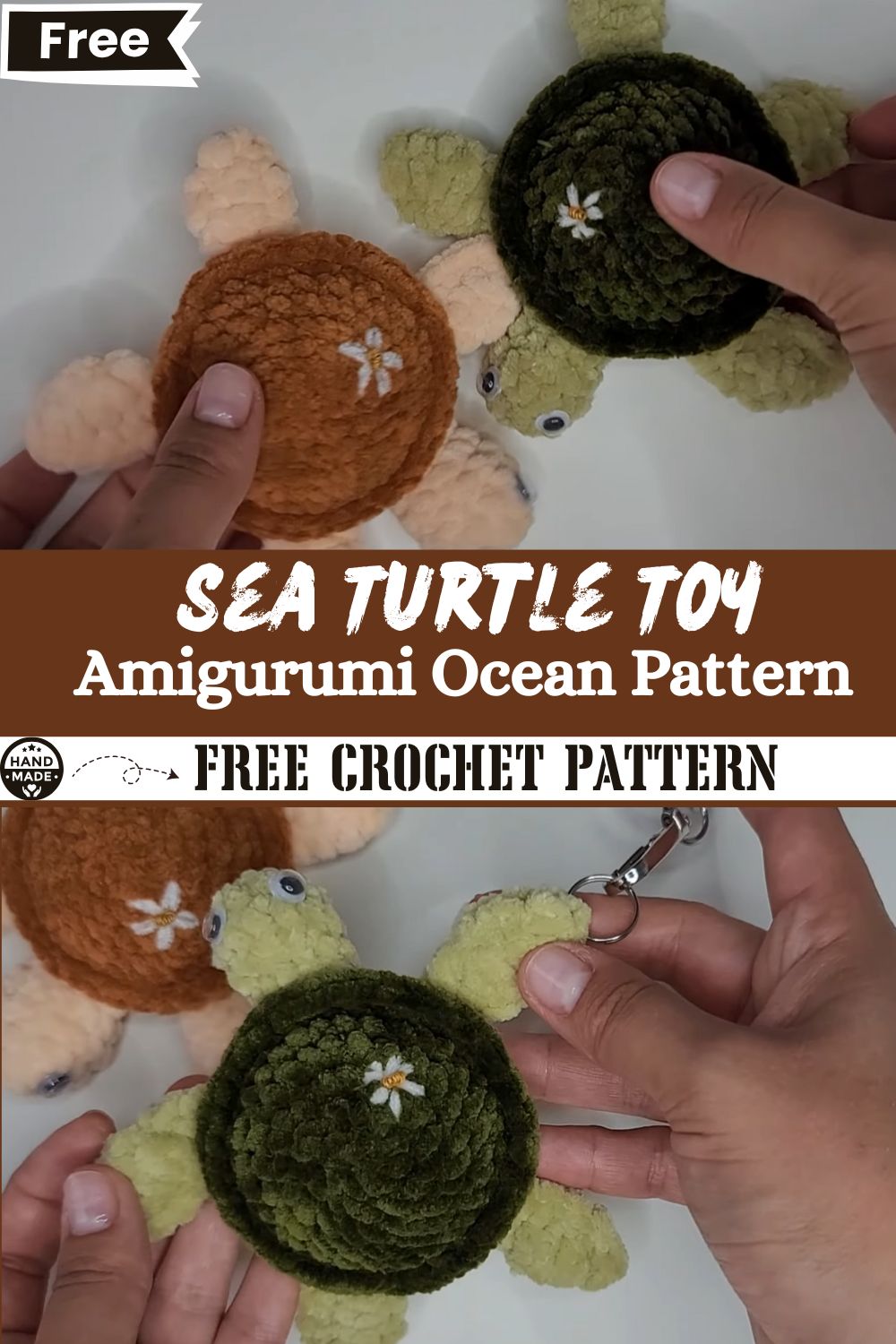Sea Turtle Crochet Toy Beginner Amigurumi Ocean Pattern