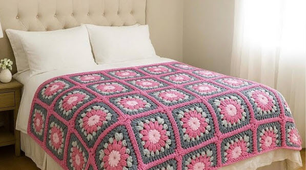 Crochet Square Luxurious for Blankets Elegant Patterns Textured & Cozy