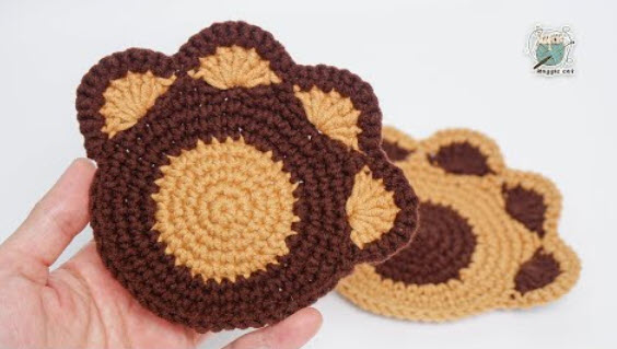 Stunning Crochet Purrfect Paw Print Coaster Amigurumi Pattern