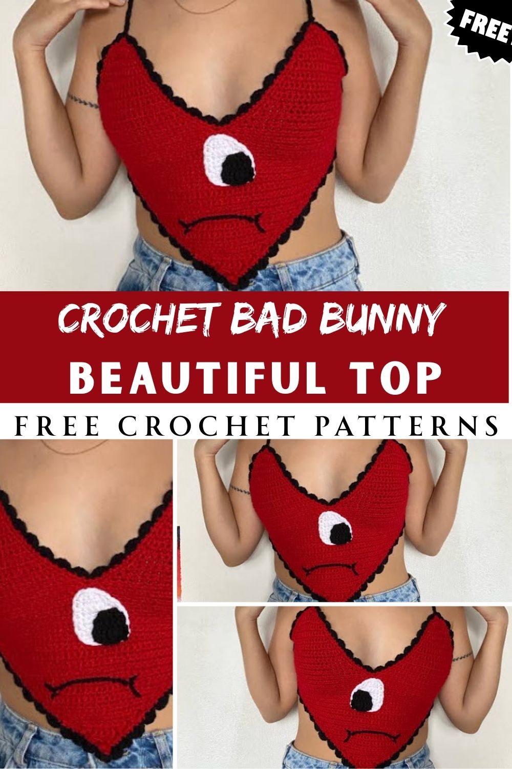 Beautiful Crochet Bad Bunny Top Easy Pattern