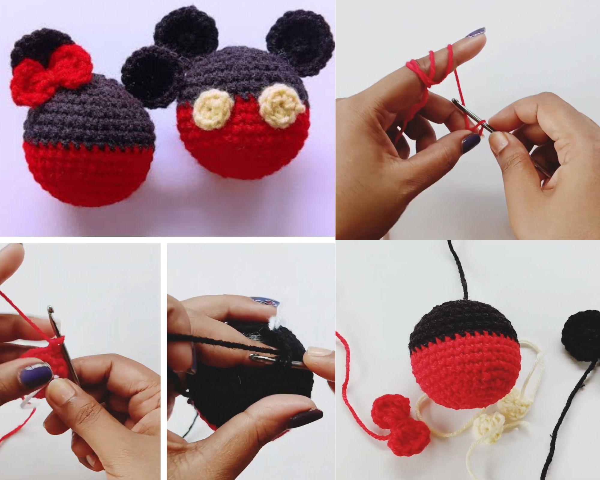 Little Crochet Love Mickey Mouse Keychain Amigurumi Pattern