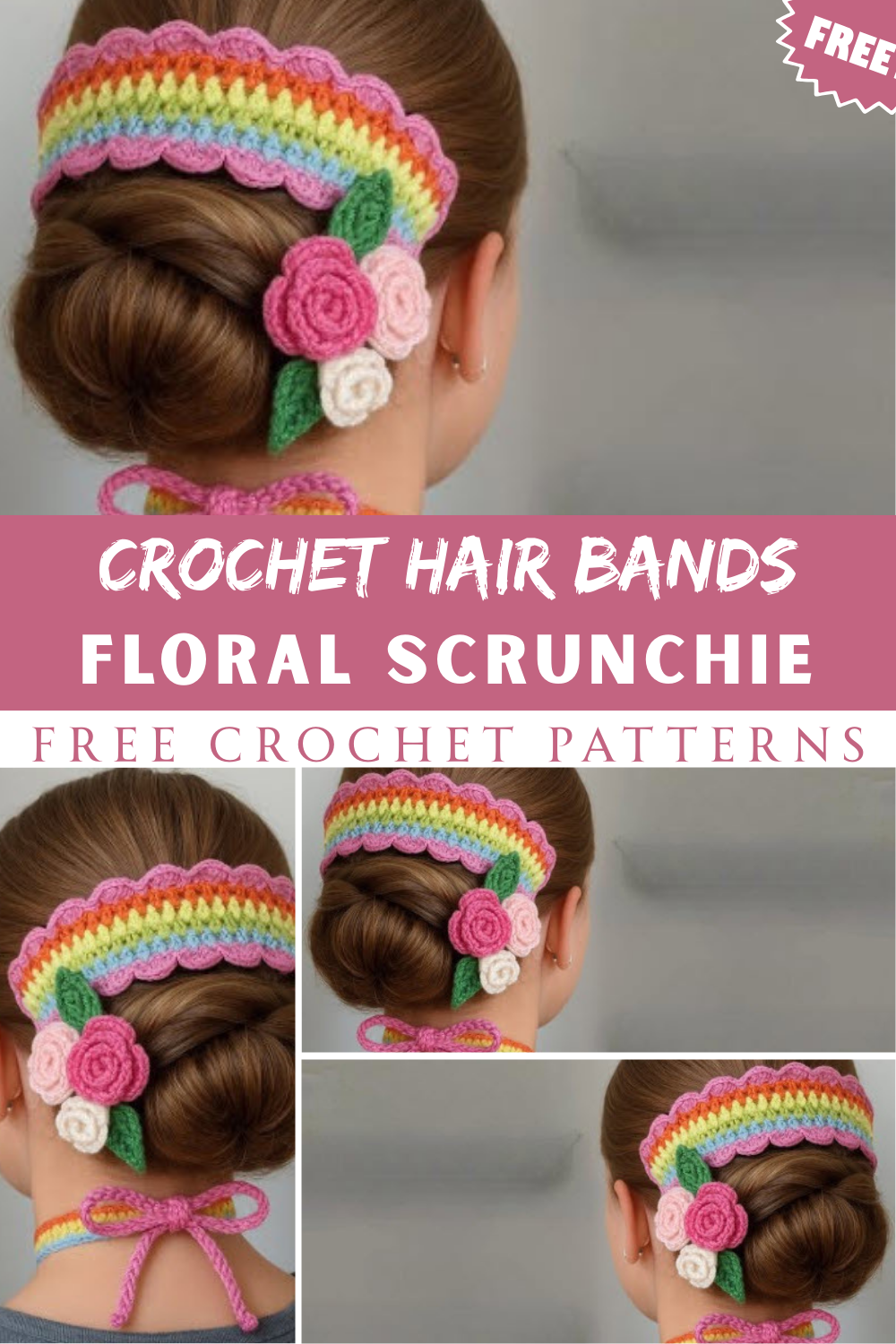 Bloom Crochet Hair Bands Floral Scrunchie Pattern