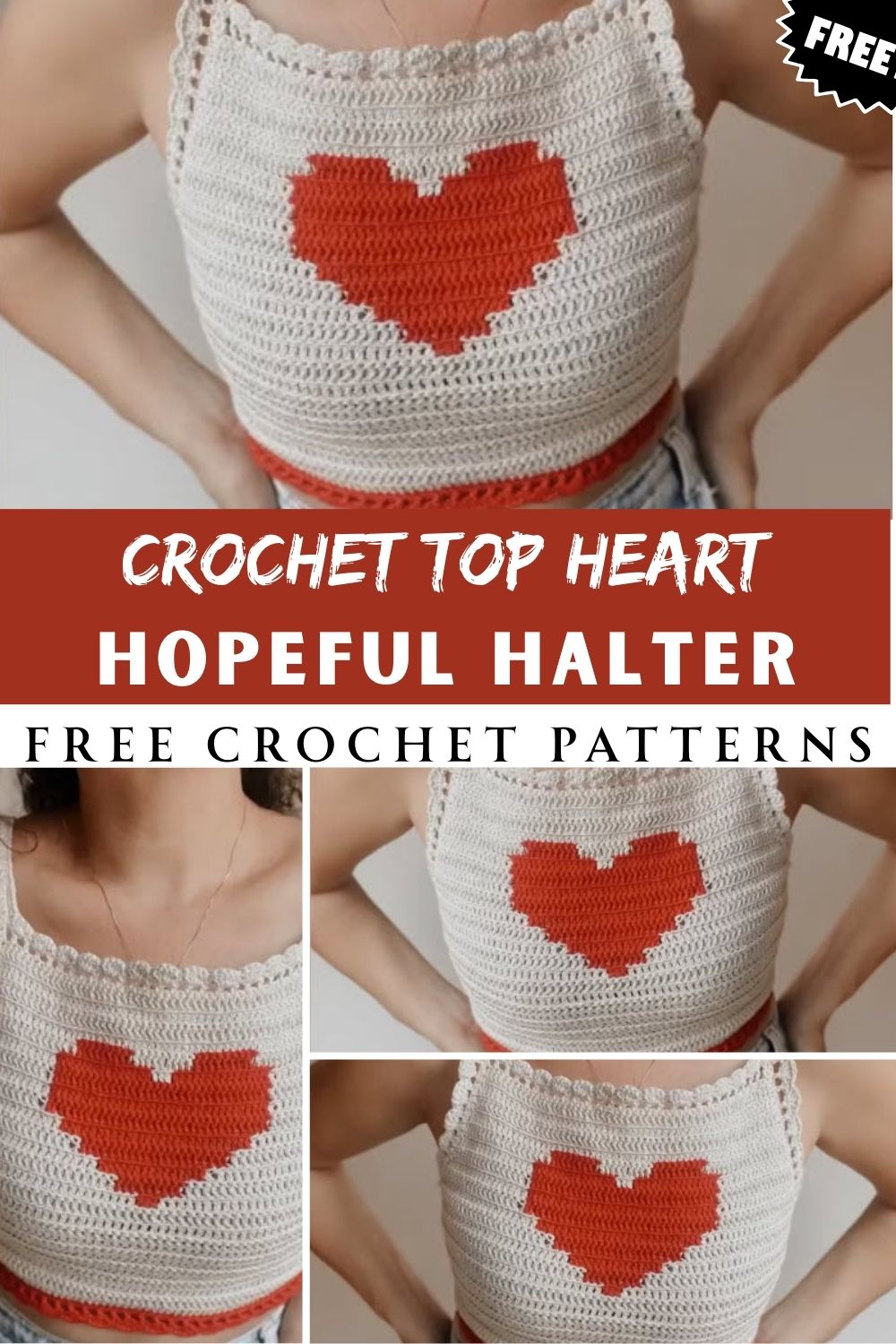 Hopeful Crochet Top Heart Halter Pattern
