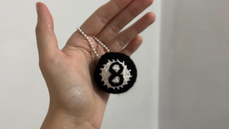 Crochet Eight Ball Pool Billiards Keychain Amigurumi Pattern
