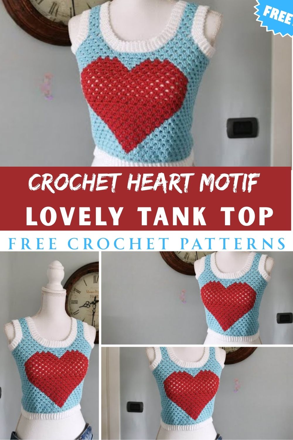 Lovely Crochet Heart Motif Tank Summer PatternÂ