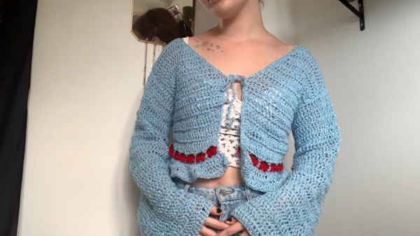 Easy Crochet Granny Square Cherry Cardigan Pattern