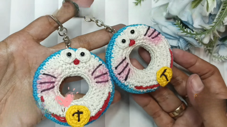 Crochet Blue Cat Donut Doraemon Amigurumi Pattern