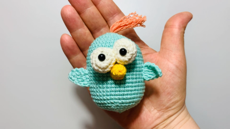 Mini Crochet Fluffy Bird Keychain Amigurumi Pattern