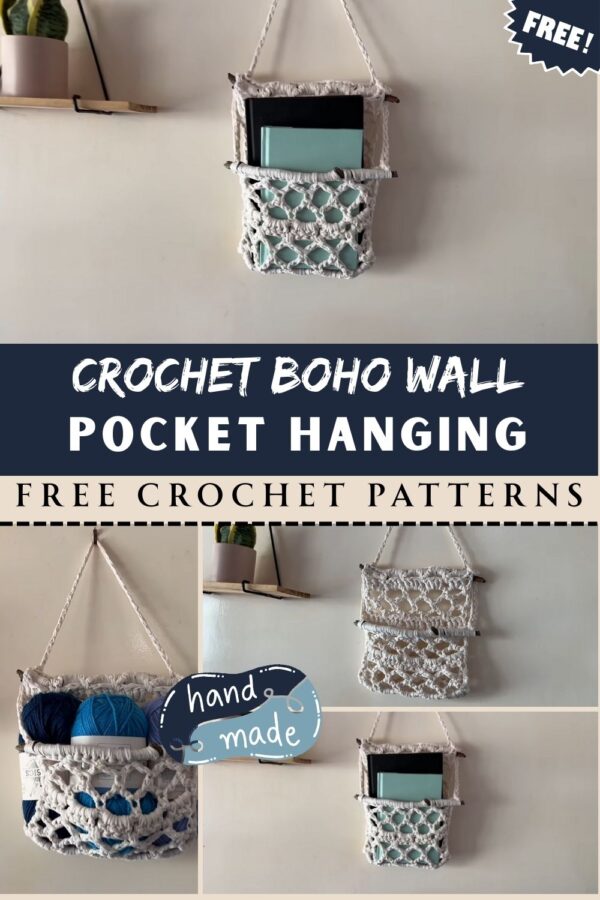Beautiful Crochet Boho Wall Pocket Hanging Storage Pattern