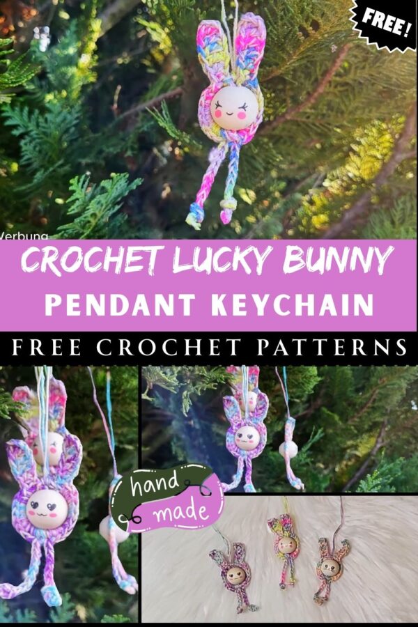 Charming Crochet Lucky Bunny Pendant Keychain Amigurumi 
