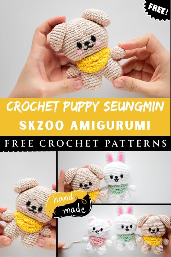 Charming Crochet Puppy Seungmin SKZOO Amigurumi Pattern 