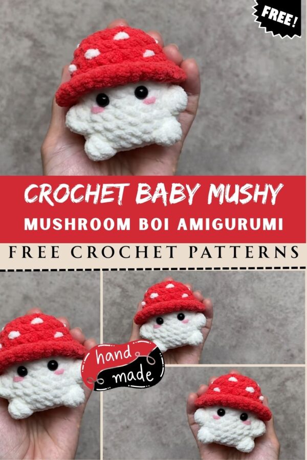 Crochet Baby Mushy Mushroom Boi Amigurumi Pattern