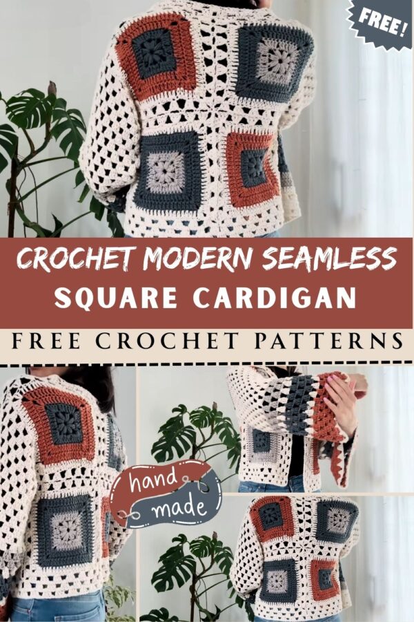 Crochet Modern Seamless Granny Square Cardigan Pattern 