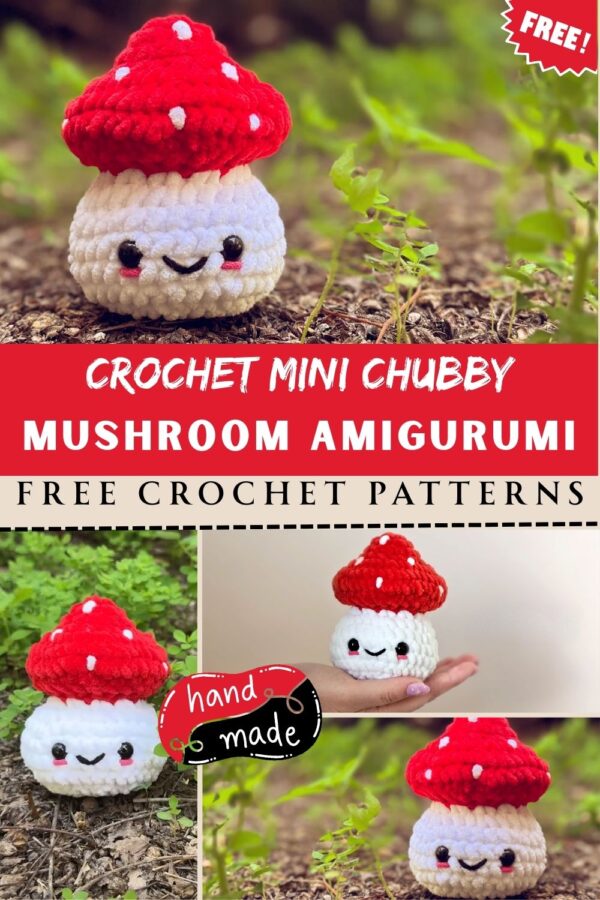 Fantastic Crochet Mini Chubby Mushroom Amigurumi Pattern 