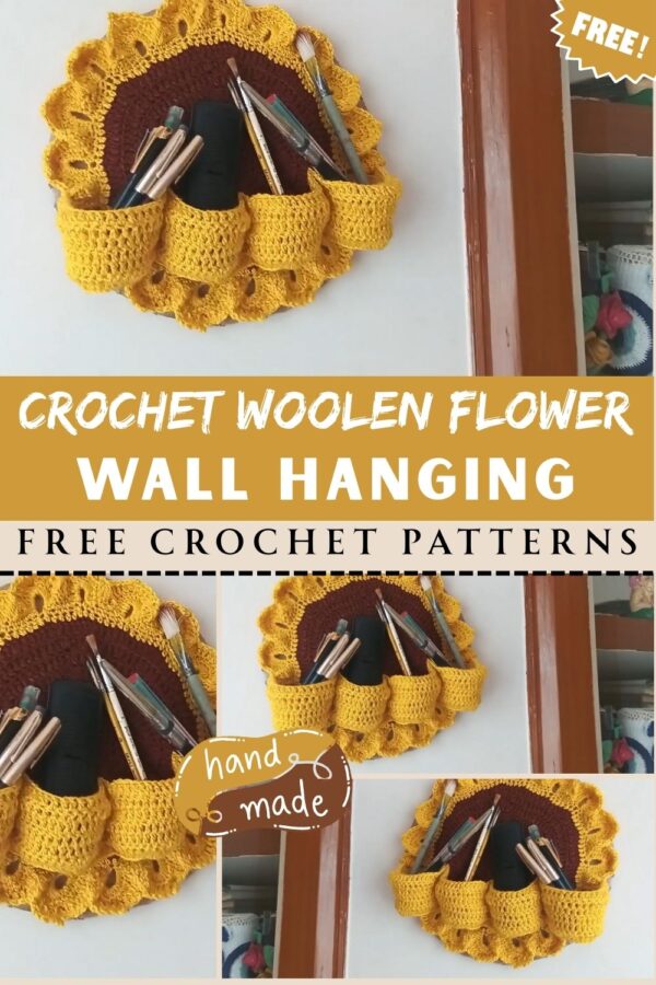 Fantastic Crochet Woolen Flower Wall Hanging Pattern