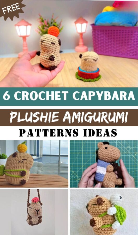 Free Crochet Capybara Plushie Amigurumi Patterns Ideas 
