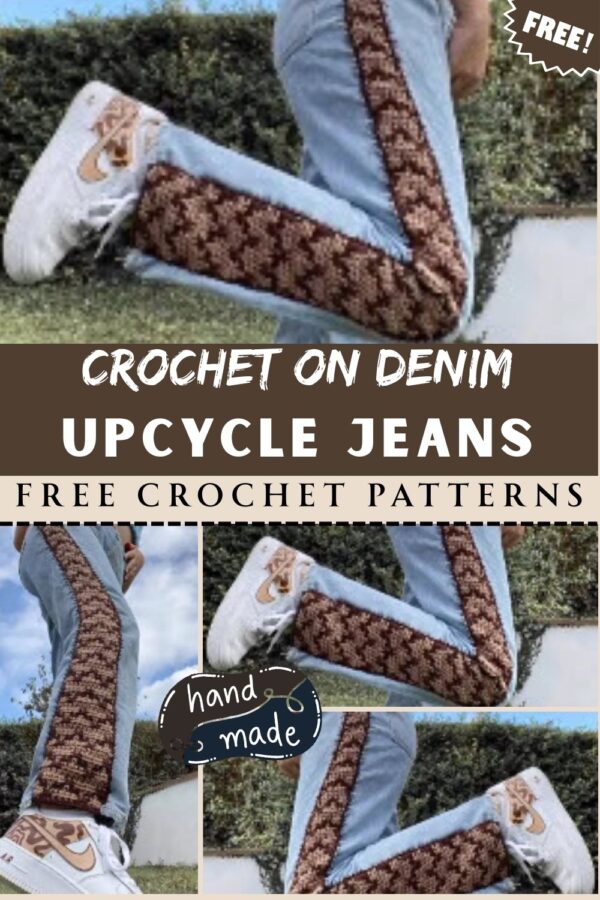 Impressive Crochet on Denim Upcycle Jeans Pattern 