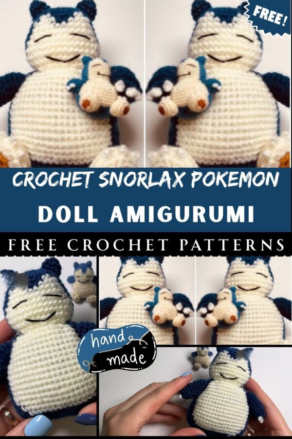 Incredible Crochet Snorlax Pokemon Doll Amigurumi Pattern 