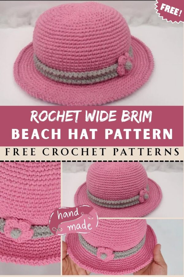 Luxurious Crochet Wide Brim Beach Hat Pattern