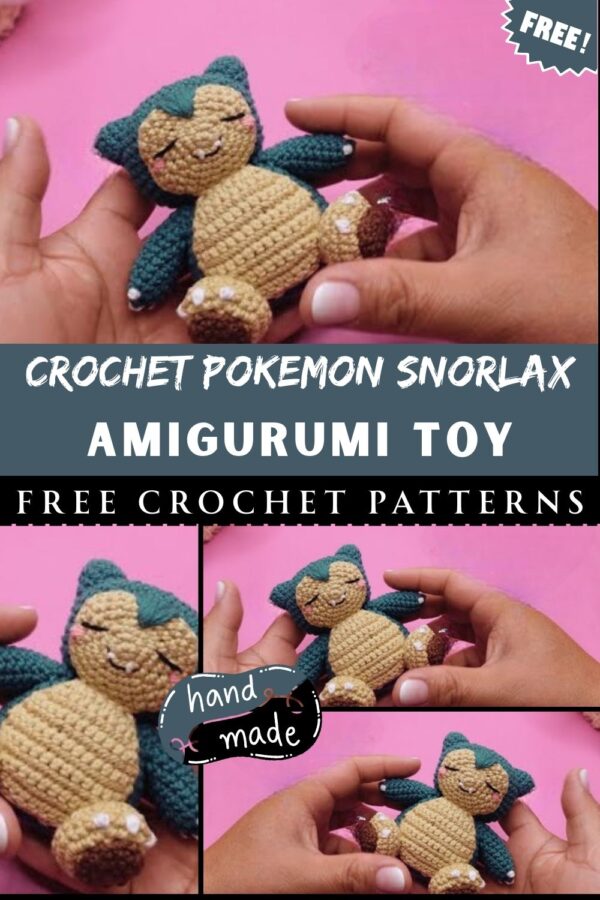 Precious Crochet Pokemon Snorlax Plush Amigurumi Pattern Toy 