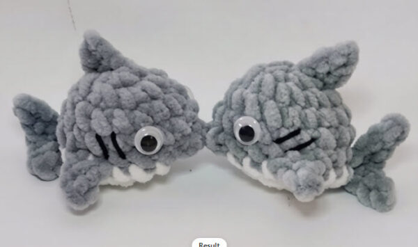 Cute Crochet Shark Keychain Amigurumi Pattern Toy