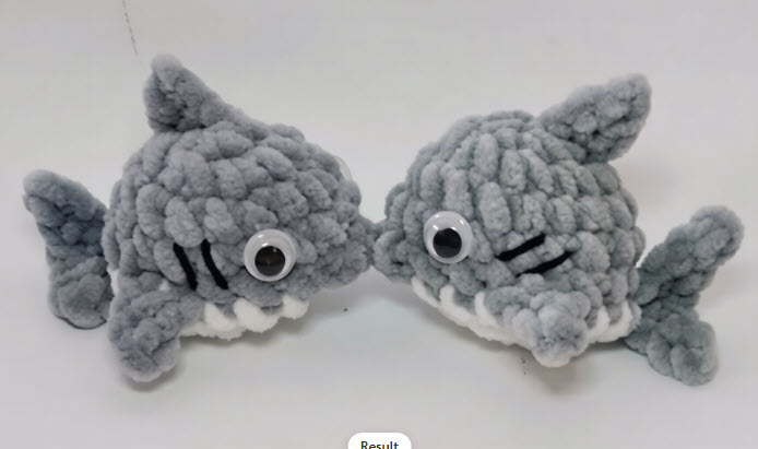 Cute Crochet Shark Keychain Amigurumi Pattern Toy