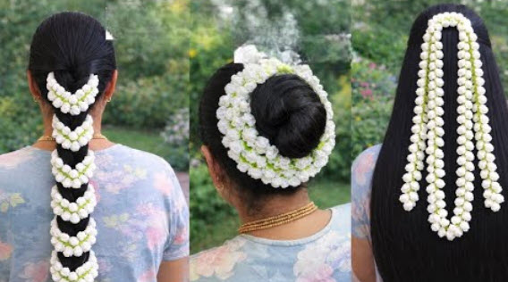 Crochet Jasmine Garland Flower Hair with Bun Ring Pattern