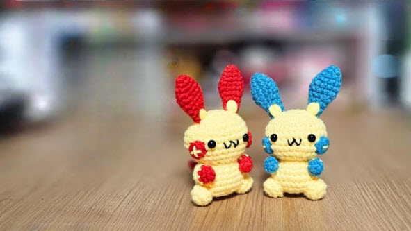 Exceptional Crochet Minun and Plusle Keychain Amigurumi Pattern