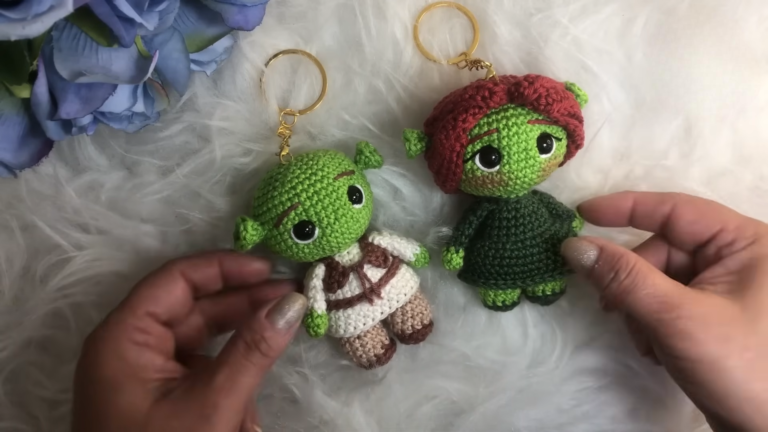 Fabulous Crochet Shrek and Fiona Couple Keychain Amigurumi Step-by-Step Pattern