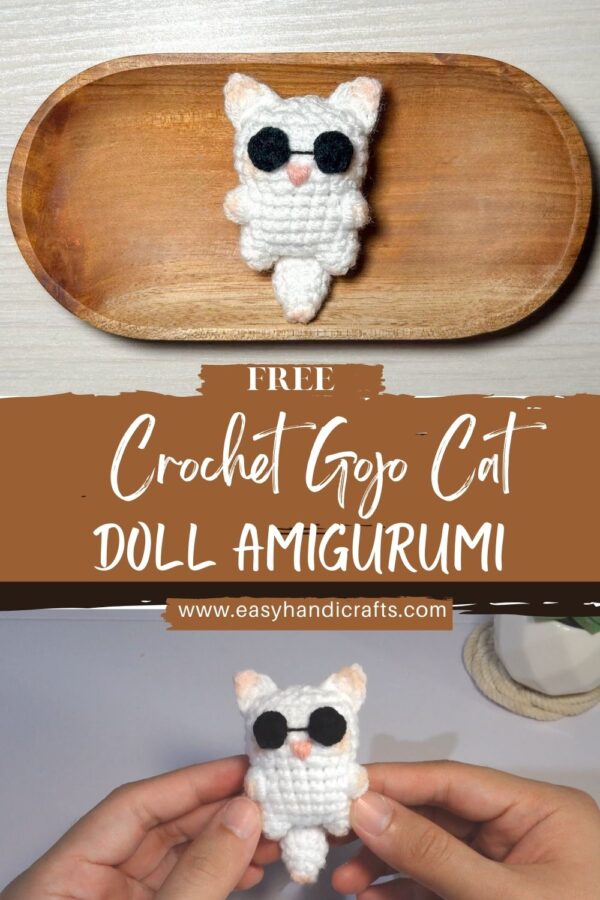 Crochet Gojo Cat Doll Amigurumi Pattern 