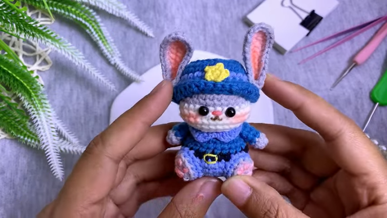 Crochet Judy Hopps Inspired Keychain Amigurumi Pattern