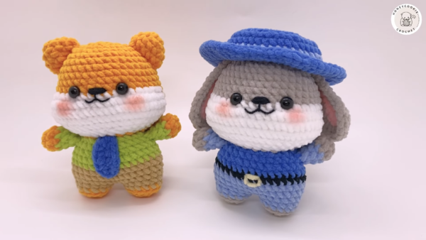 Crochet Fox and Bunny Dolls Amigurumi Pattern