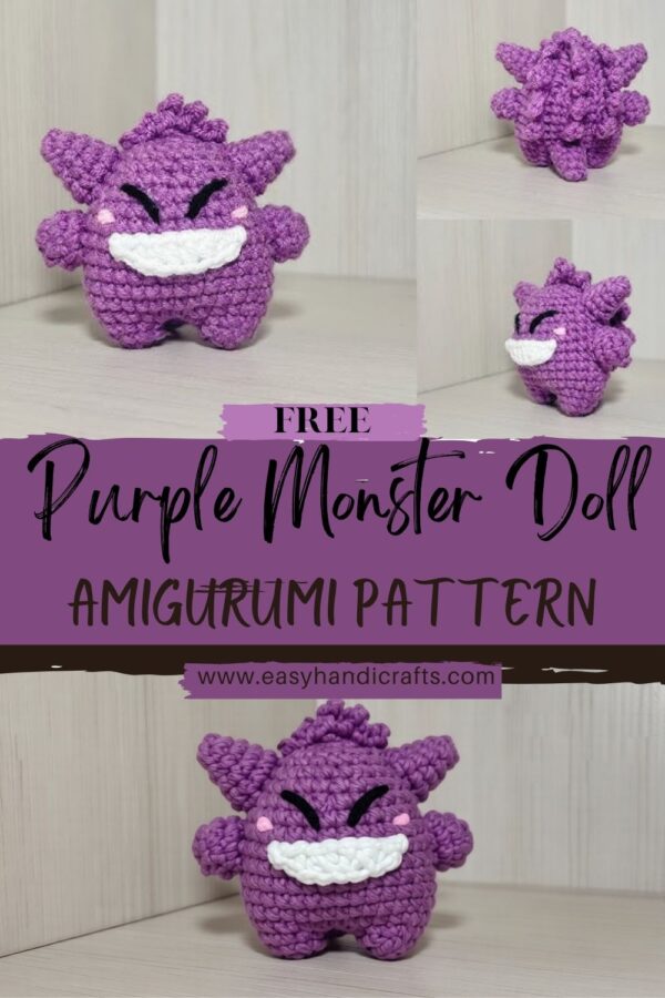Crochet Purple Monster Doll Amigurumi Pattern