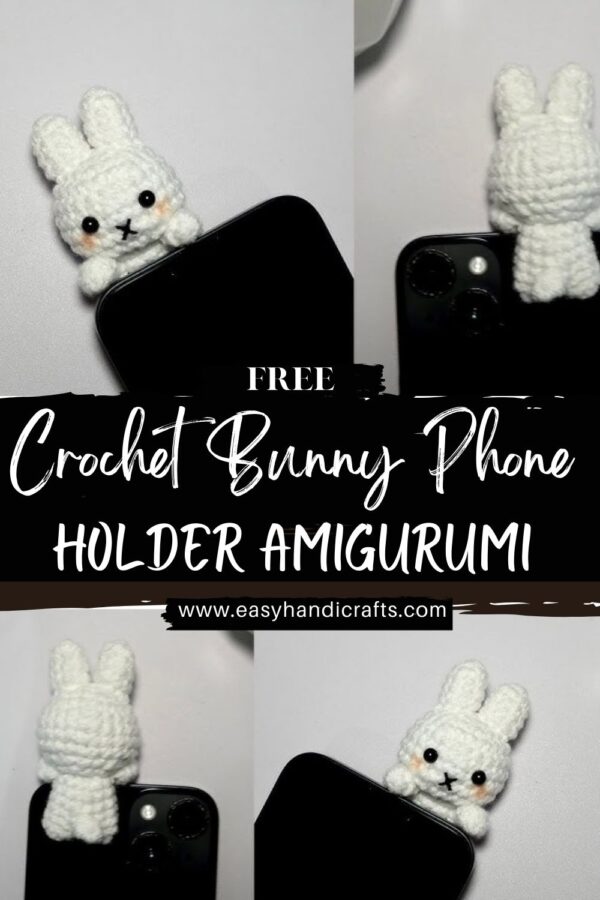 Cute Crochet Bunny Phone Holder Amigurumi Pattern 