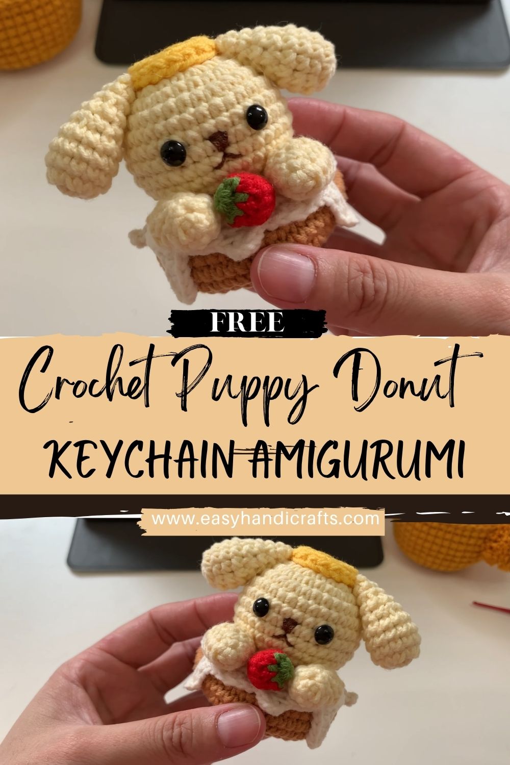 How to Crochet Puppy Donut Keychain Amigurumi Step-by-Step Pattern