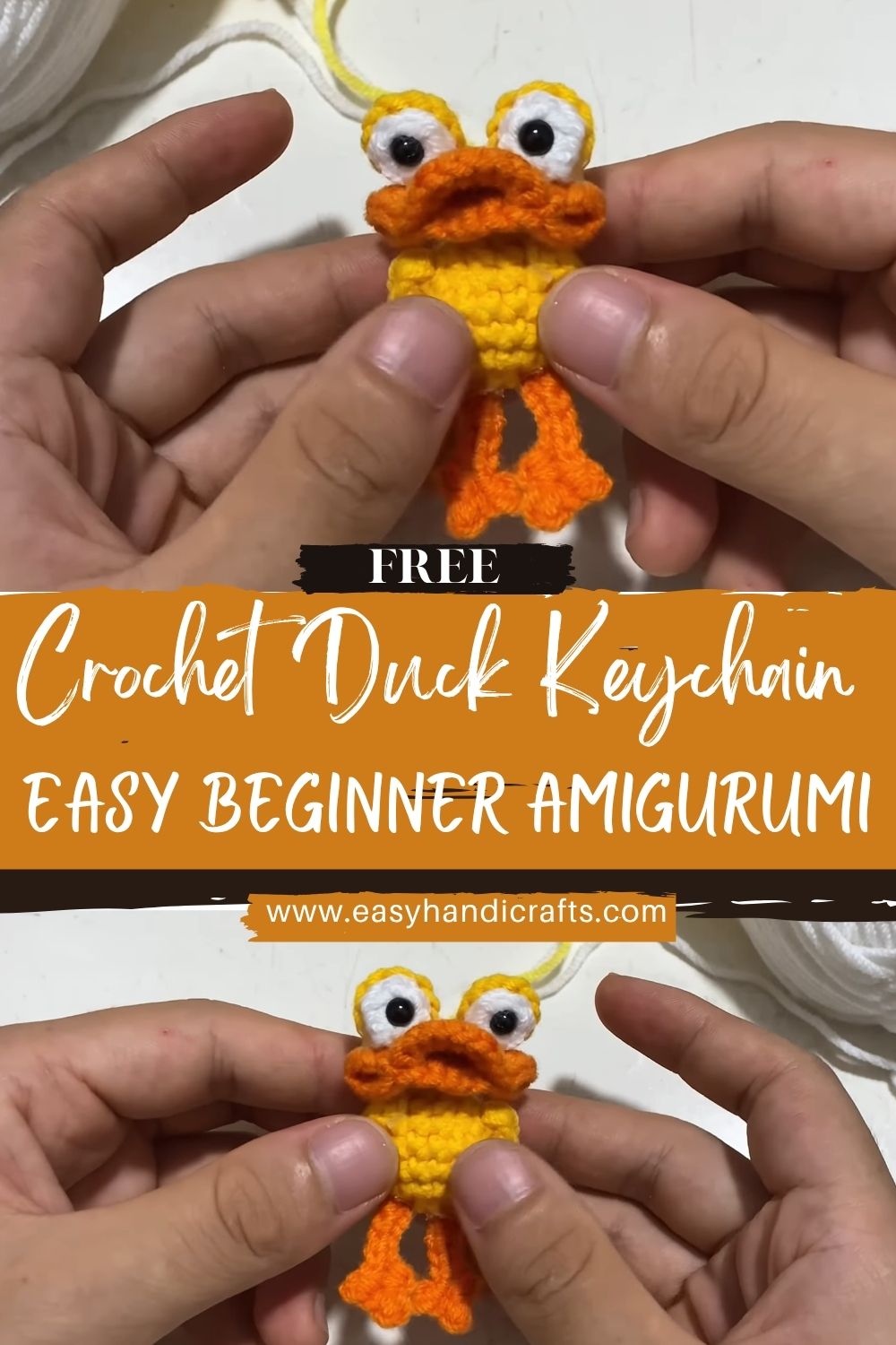 Luxurious Cute Crochet Duck Keychain Easy Beginner Amigurumi Pattern