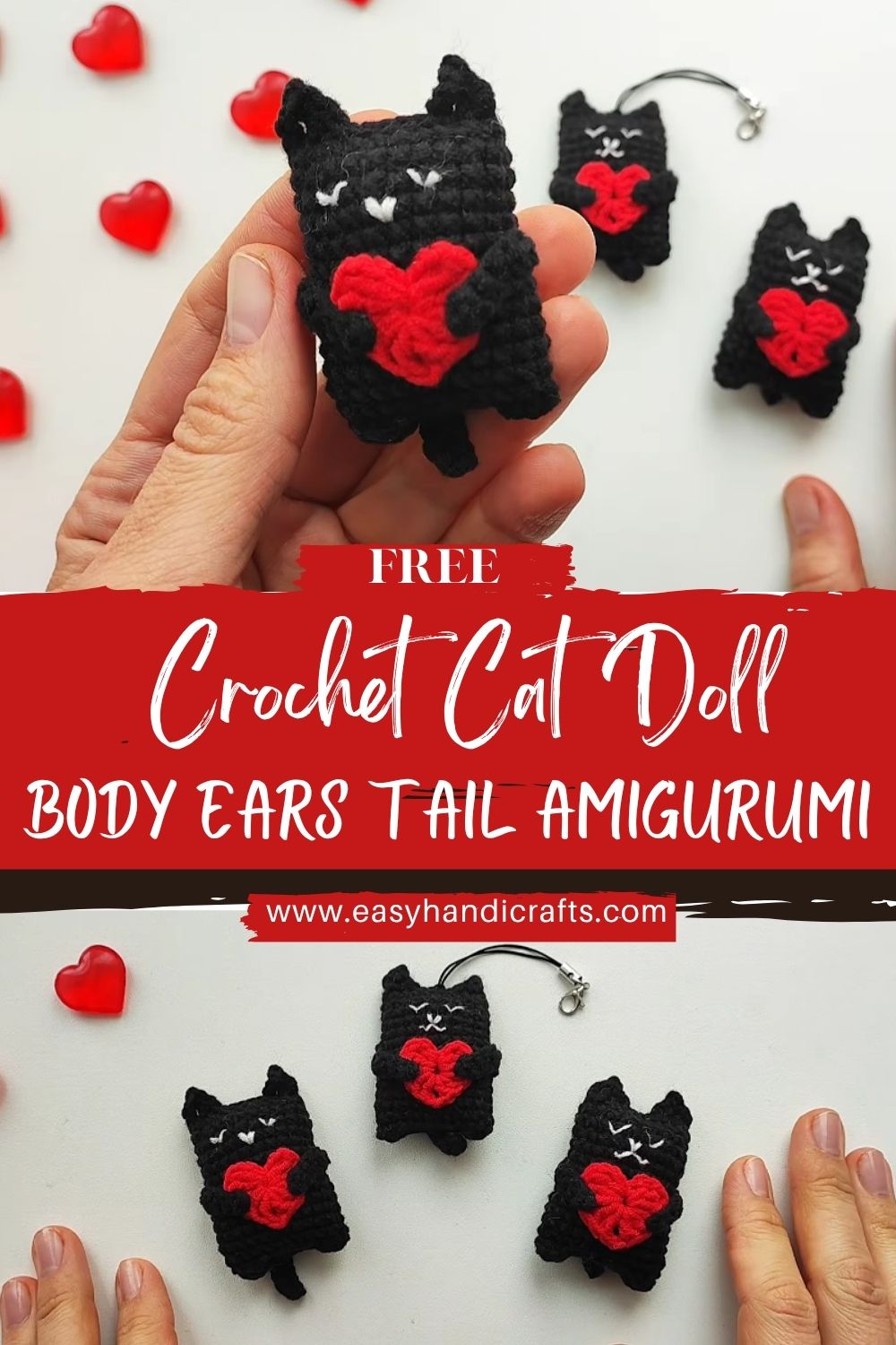 Passionate Crochet Cat Doll Body Ears Tail Amigurumi Full Master Class Pattern