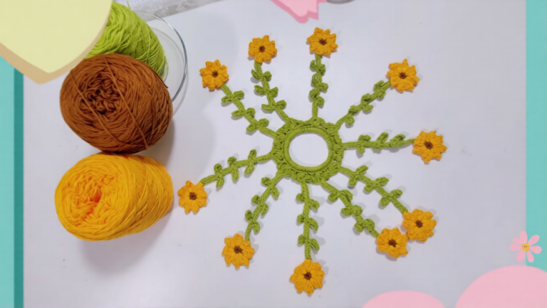 Crochet Sunflower Hair Scrunchie Easy Amigurumi Scrunchie Pattern Step-by-Step