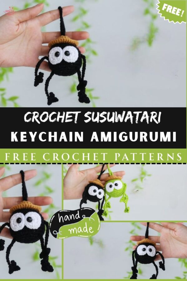 Unique Crochet Susuwatari Keychain Easy Amigurumi Pattern 