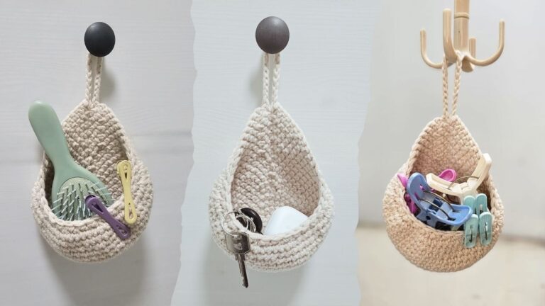 Touching Crochet Hanging Basket Storage Amigurumi Pattern for an Easy Home Organizer