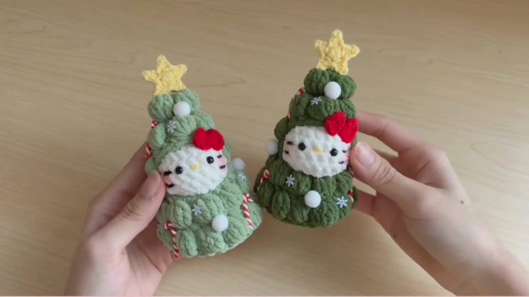 Enchanting Mini Crochet Hello Kitty Christmas Tree Amigurumi Quick Pattern