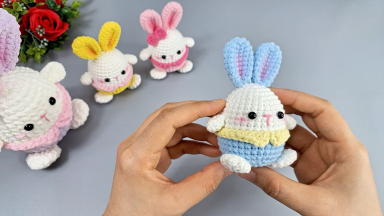 Cute Crochet Egg Bunny Doll Beginners Amigurumi Pattern